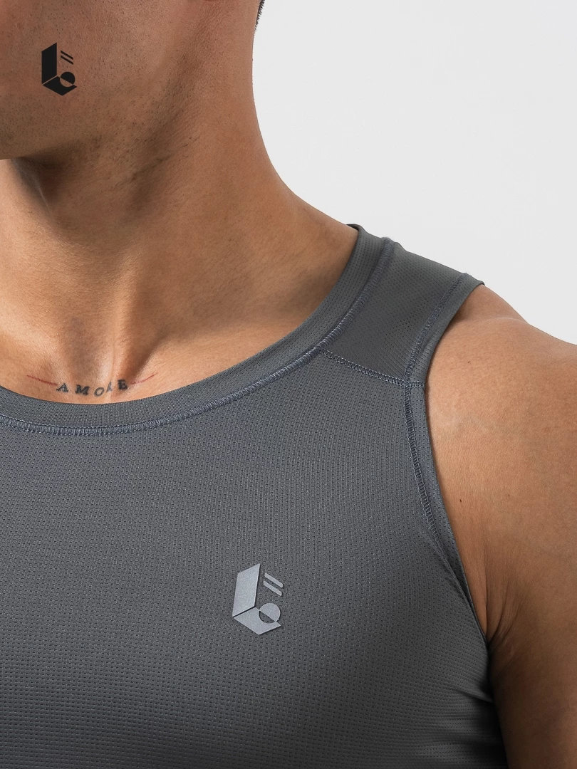 Baju Muscle Tee Lockerwear Abu Tua - Image 3