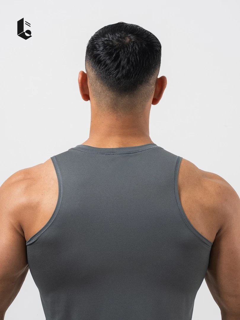 Baju Muscle Tee Lockerwear Abu Tua - Image 2